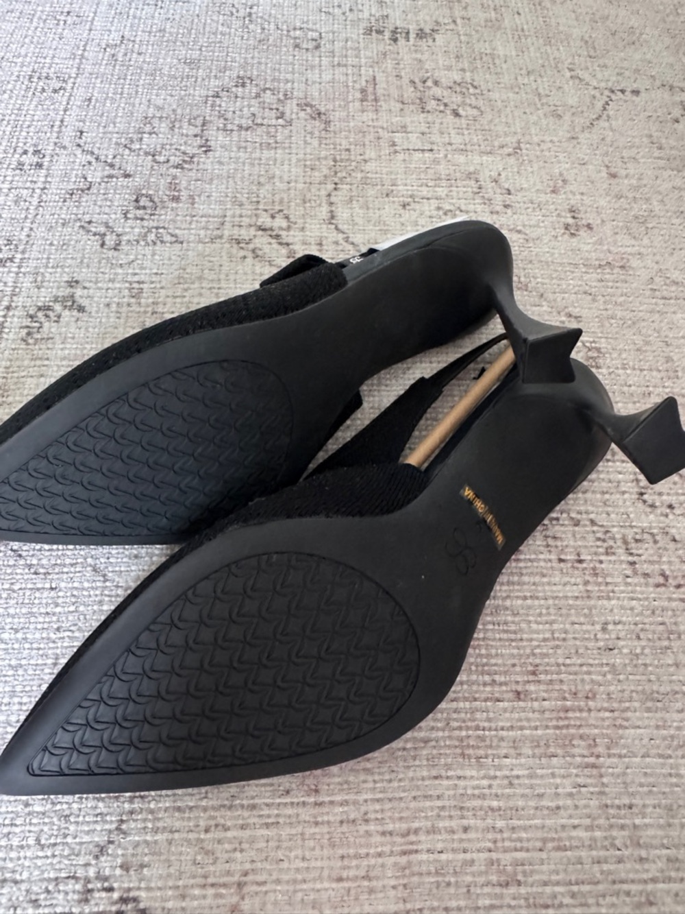 Cosy Island Chiara Boni Black Knit Pointed Slingback Heels - Picture 3 of 7
